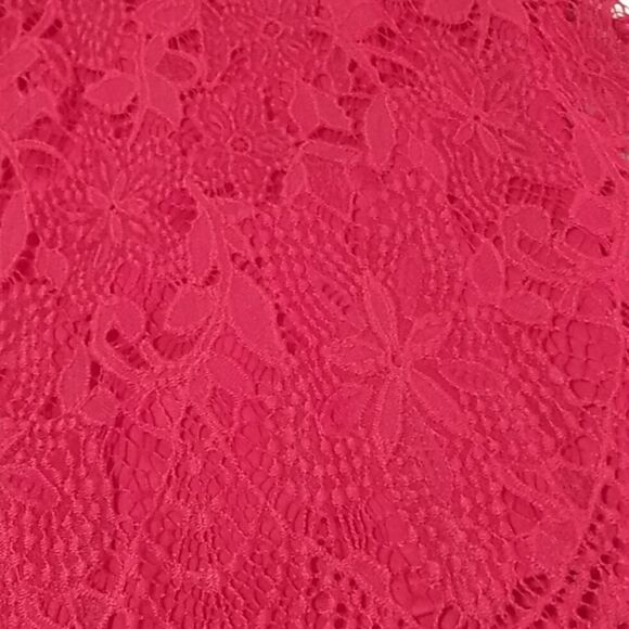 Blue Rain Sleeveless Red Lacey Floral Top - Picture 9 of 15